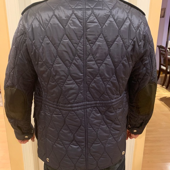 BURBERRY MEN’S GRANSWORTH NAVY BLUE DIAMOND NOVA CHECK COAT - Picture 11 of 15